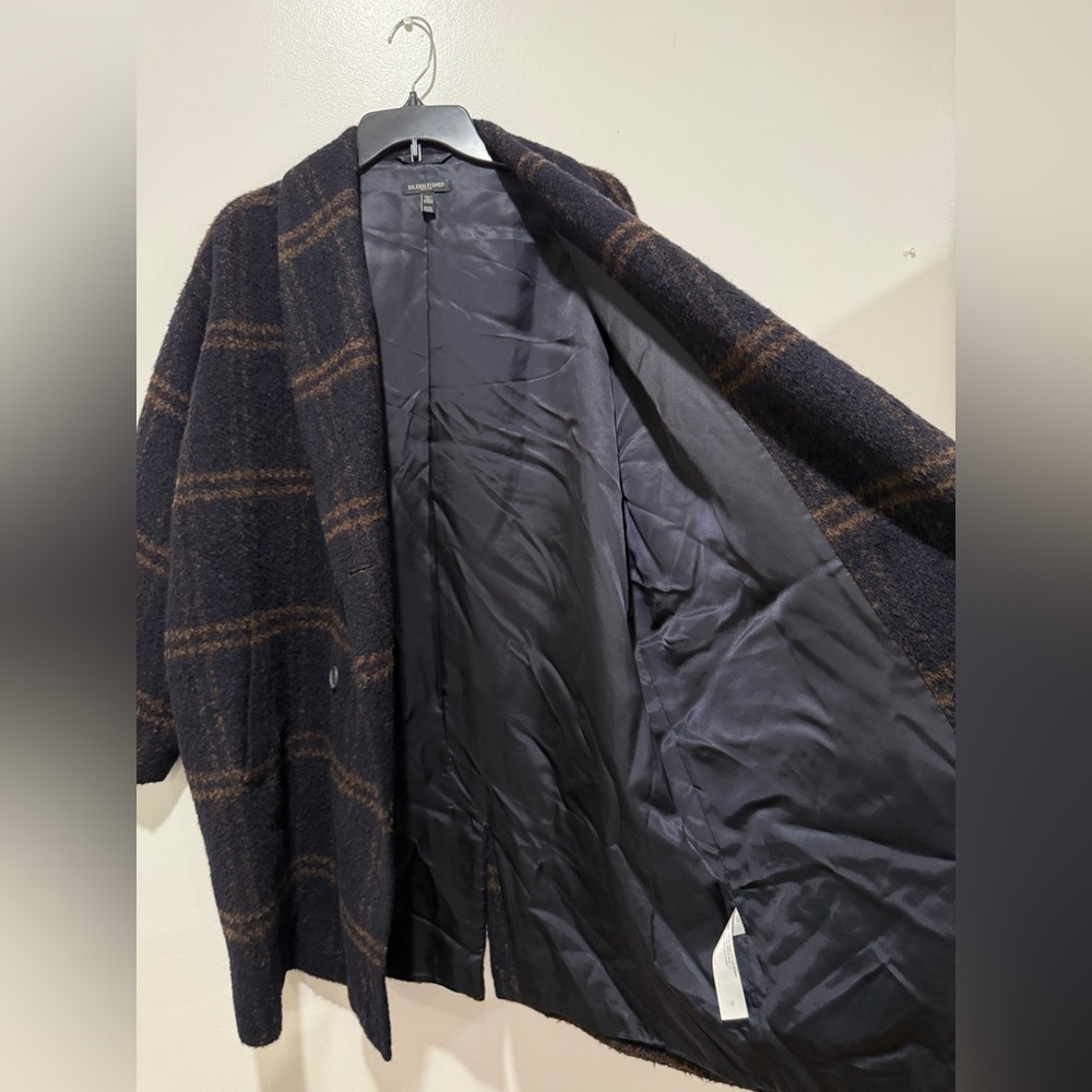 Eileen Fisher Wool Luxe Alpaca Plaid Oversized Coat - Picture 7 of 12